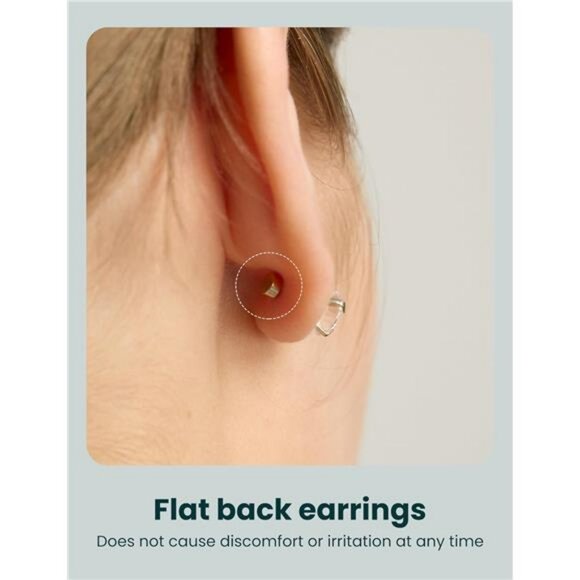 Cubic zirconia stud earrings set hypoallergenic flat back surgical steel - Picture 3 of 7